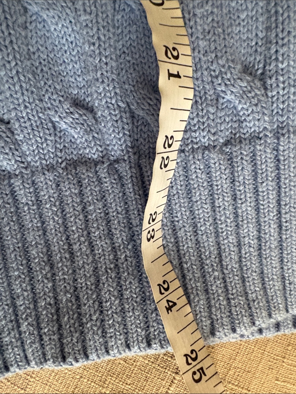 Polo by Ralph Lauren Light Blue Cable Knit V-Neck Sweater Vest with Yellow Pony - Picture 6 of 6